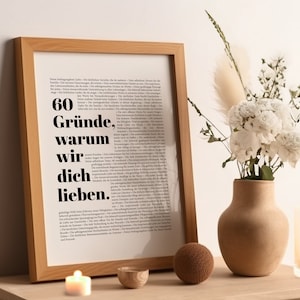 60 Gründe, warum wir dich lieben | 60. Geburtstag Geschenk | 60. Geburtstag Geschenke für Männer und Frauen | Druckbares Geschenk