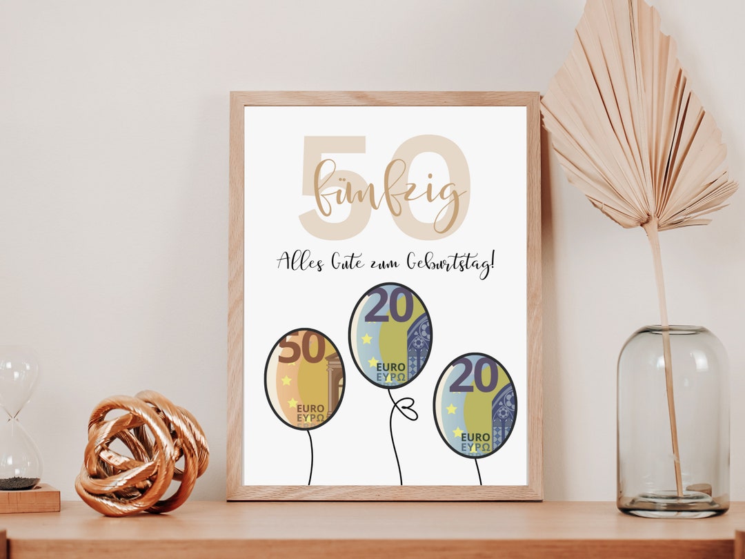 Geldgeschenk Zum 50. Geburtstag Zum Ausdrucken & Last Minute Etsy
