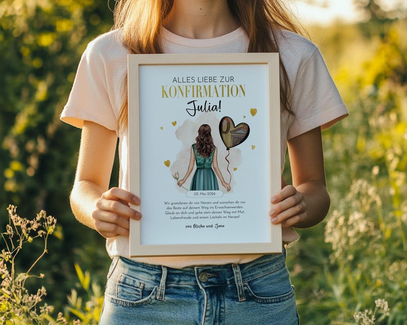 Confirmation Money Gift for Girls – Printable PDF Gift Template | Modern Design | Last-Minute Confirmation Gift image 10