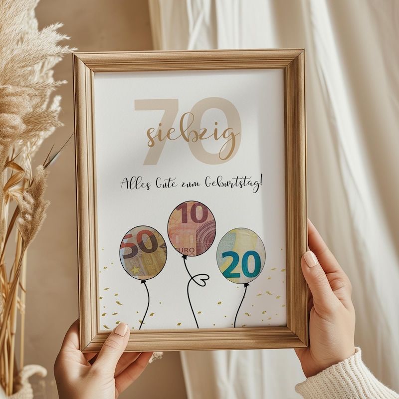 Geldgeschenk 70. geburtstag Etsy.de