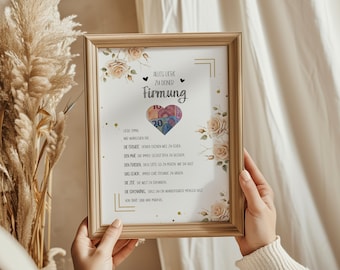 Regalo in contanti personalizzato per la cresima: modello stampabile per ragazzi e ragazze, regalo in contanti per la cresima da stampare personalmente