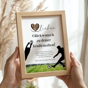 Geldgeschenk Konfirmation mit Fußball-Motiv – Kreative Geschenkidee mit Geld für das Konfirmationskind, Vorlage zum Selbstausdrucken