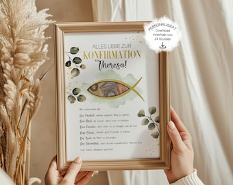 Regalo de dinero para la confirmación | Regalo para niños y niñas | Personalizado | Imprimible | Hazlo tú mismo | Idea de regalo