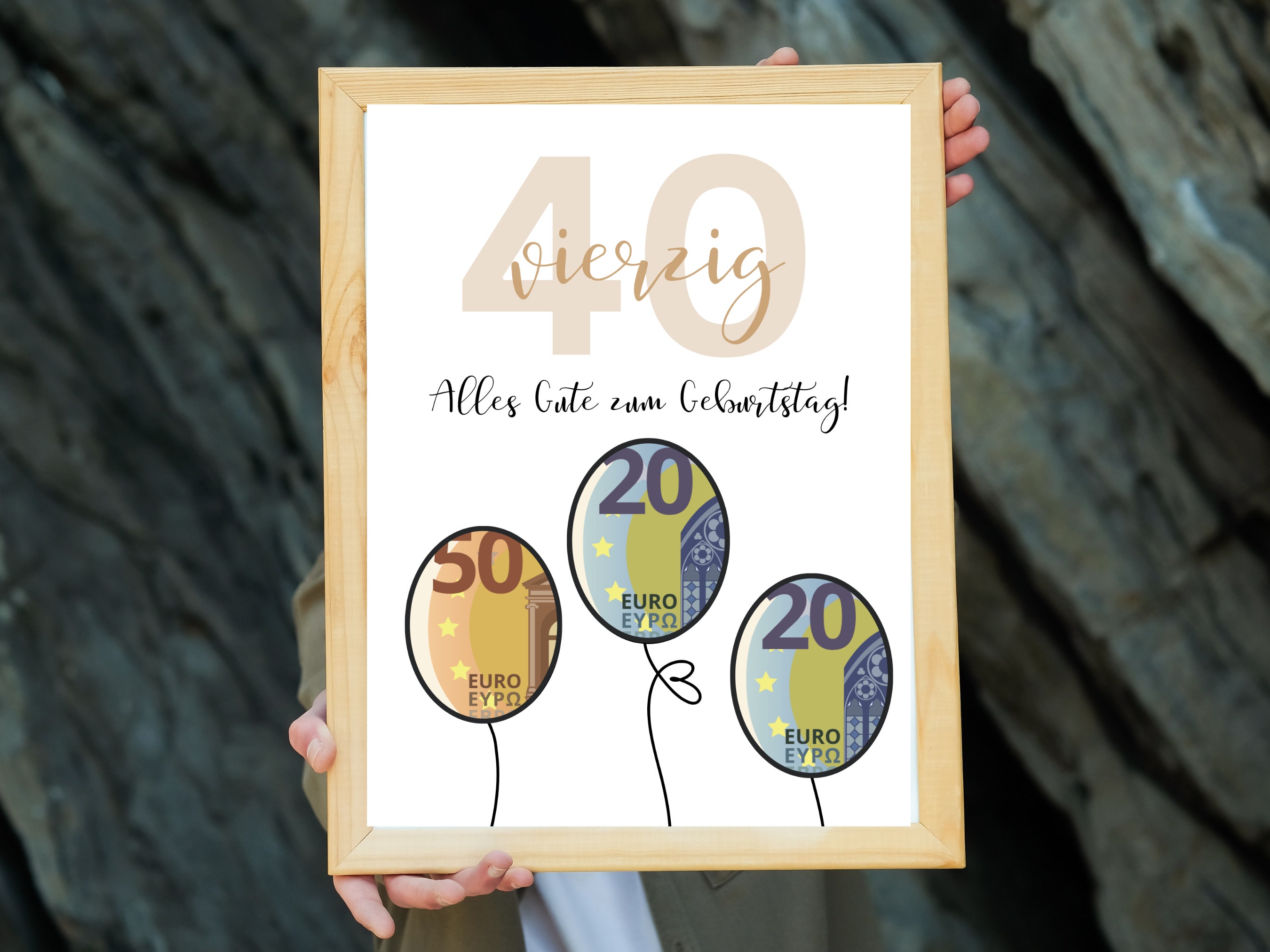 Geldgeschenk Zum 40. Geburtstag Zum Ausdrucken & Last Minute Etsy