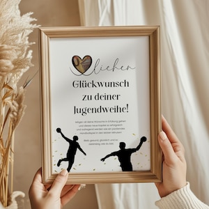 Geldgeschenk Jugendweihe – Handball-Motiv für Jungs – DIY PDF zum Selbstausdrucken