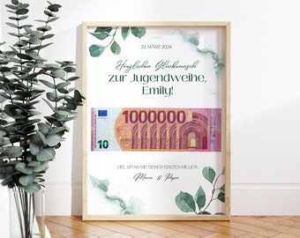 Einzigartiges Geldgeschenk zur Jugendweihe - Digitaler Download zum selbst Ausdrucken | DIY Geschenkidee zum selbst basteln