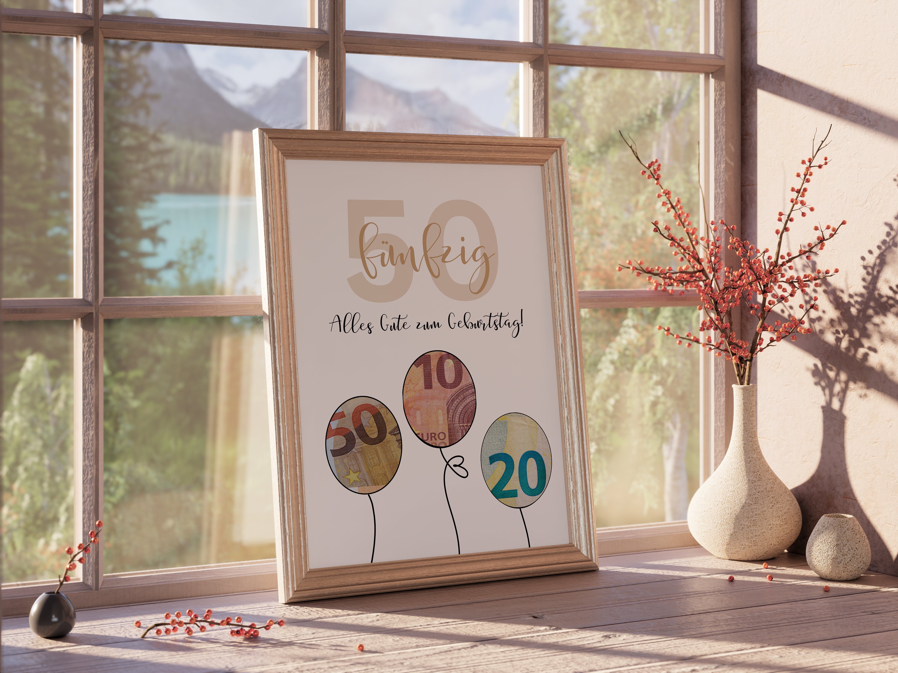 Geldgeschenk zum 50. Geburtstag Zum Ausdrucken & Last Minute Etsy.de