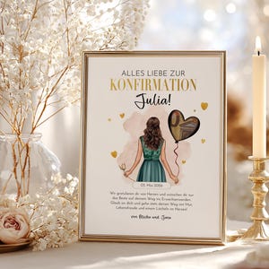 Confirmation Money Gift for Girls – Printable PDF Gift Template | Modern Design | Last-Minute Confirmation Gift image 4