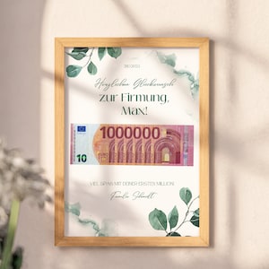 Personalized money gift for confirmation: Printable template for boys and girls, confirmation gift, money gift for confirmation to print