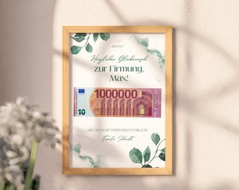 Personalized Confirmation Money Gift: Printable Template for Boys and Girls, Confirmation Gift, Printable Confirmation Money Gift