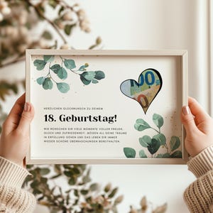 Geldcadeau voor 18e verjaardag voor jongens en meisjes om zelf uit te printen, direct leverbaar