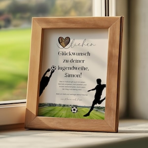 Jugendweihe Geldgeschenk Junge | Fußball Vorlage |  personalisiert |  digital zum Ausdrucken | Geschenkidee
