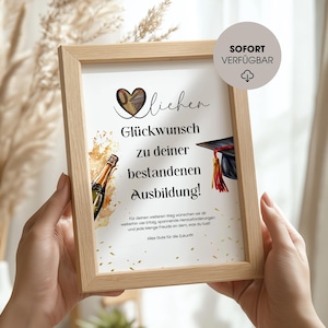 Geldgeschenk Ausbildung Vorlage – Digitaler Download PDF zum Selbstausdrucken