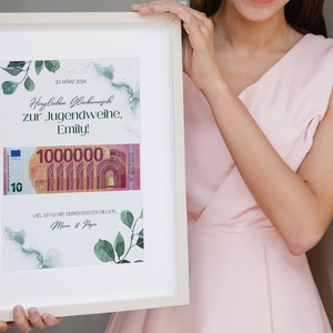 Geldgeschenk Jugendweihe, Deine erste Million, personalisierte PDF Vorlage zum Ausdrucken, Geschenk zur Jugendweihe personalisierbar Bild 2