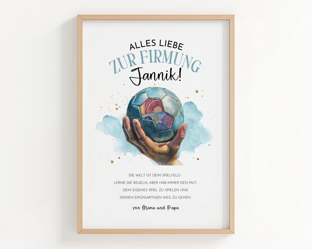 Personalized Handball-themed Cash Gift for Confirmation – PDF Gift ...