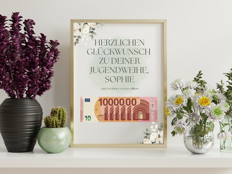 Geldgeschenk Jugendweihe Deine erste Million personalisierte Etsy.de