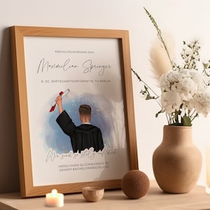 Personalisierte Bachelorabschluss-Geschenkvorlage für Jungen | Digitaler Download PDF | Gratulation zum Studium