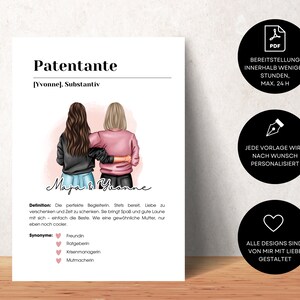 Persönliches Geschenk für die Beste Patentante Definition Etsy.de