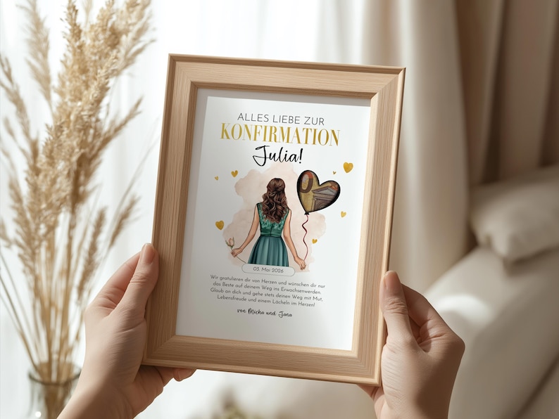 Confirmation Money Gift for Girls – Printable PDF Gift Template | Modern Design | Last-Minute Confirmation Gift image 12