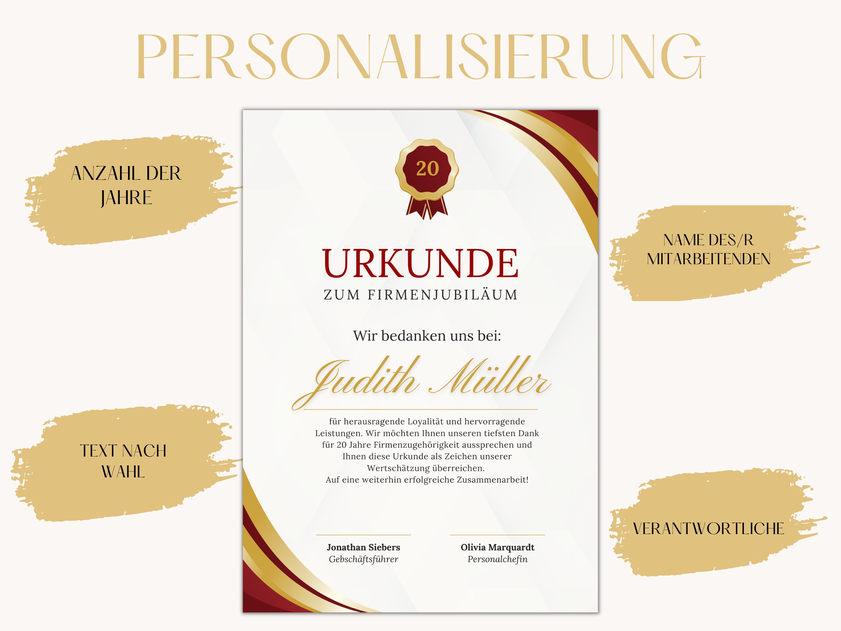 Personalisierte Urkunde zum Firmenjubiläum als Geschenk für - Etsy.de