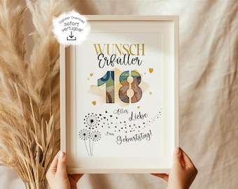 Cash gift for an 18th birthday, last-minute gift idea for giving money, PDF available immediately