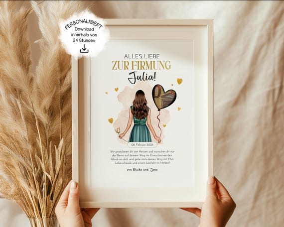 Geldgeschenk Firmung Mädchen – Personalisierte PDF Geschenkvorlage zur Firmung, Download innerhalb weniger Stunden