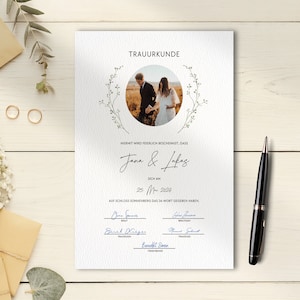 Personalized wedding certificate template for free weddings and registry offices - printable wedding template, wedding certificate