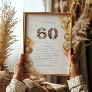 Personalisiertes Geldgeschenk zum 60. Geburtstag für Frau und Mann - Vorlage zum Selbstausdrucken