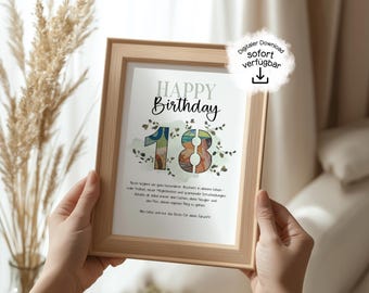 Money gift for an 18th birthday, last-minute birthday gift for boys and girls, available immediately.