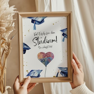 Gift for starting your studies: Cash gift for starting your studies - gift template for you to print out yourself