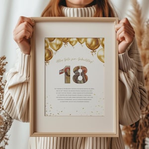 Cadeau en argent pour le 18ème anniversaire pour garçons et filles à imprimer soi-même, disponible immédiatement