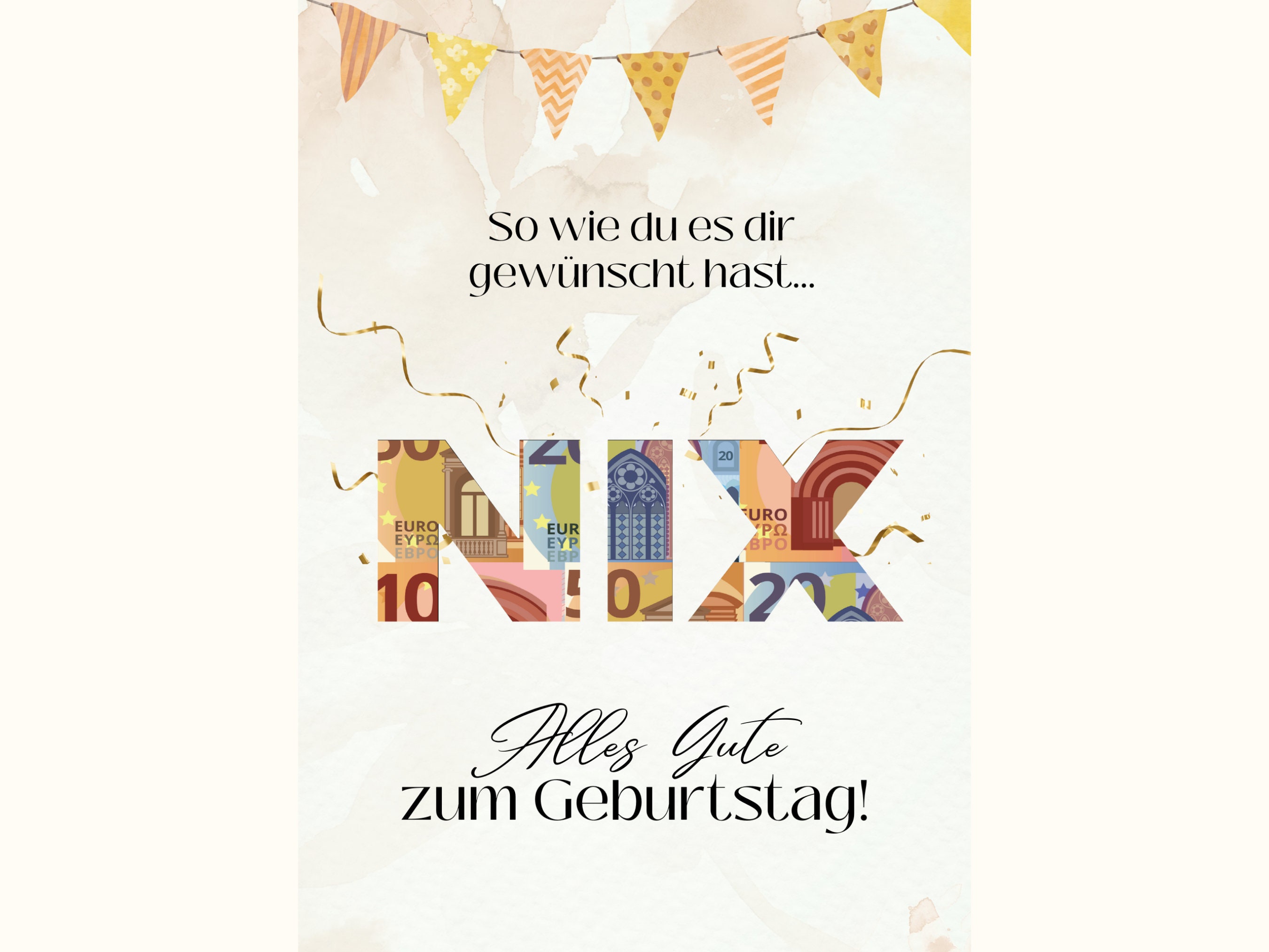 Geldgeschenk Geburtstag Nix Poster Nichts Geld Geschenk Etsy.de