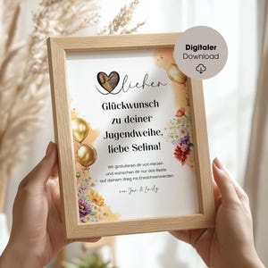 Personalisierbares Jugendweihe Geldgeschenk – Digitale Vorlage zum Selbstausdrucken & Verschenken