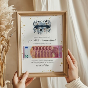 Personalized Abitur cash gift - Gift idea Abitur 2024 to print yourself, Abitur 2024 cash gift for girls and boys