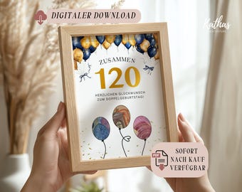 Geldgeschenk zum 120. Doppelgeburtstag | Geburtstagsgeschenk für sie und ihn | Geschenkidee zum 60. Geburtstag | PDF Download