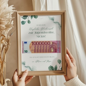 Jugendweihe Geldgeschenk Vorlage – DIY Gutschein PDF zum Ausdrucken – Geschenkidee Jugendweihe Digitaler Download