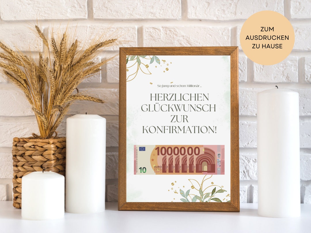 Wieviel Geld Schenkt Man Zur Konfirmation Als Tante Geldgeschenk Konfirmation Deine Erste Million - Etsy