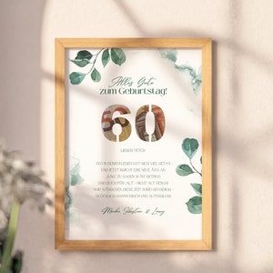 Personalized money gift for 60th birthday - template to print out, last minute money gift for 60th birthday