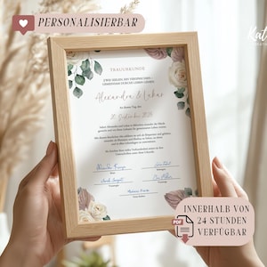 Personalized marriage certificate template for civil and registry office weddings - Printable | Wedding