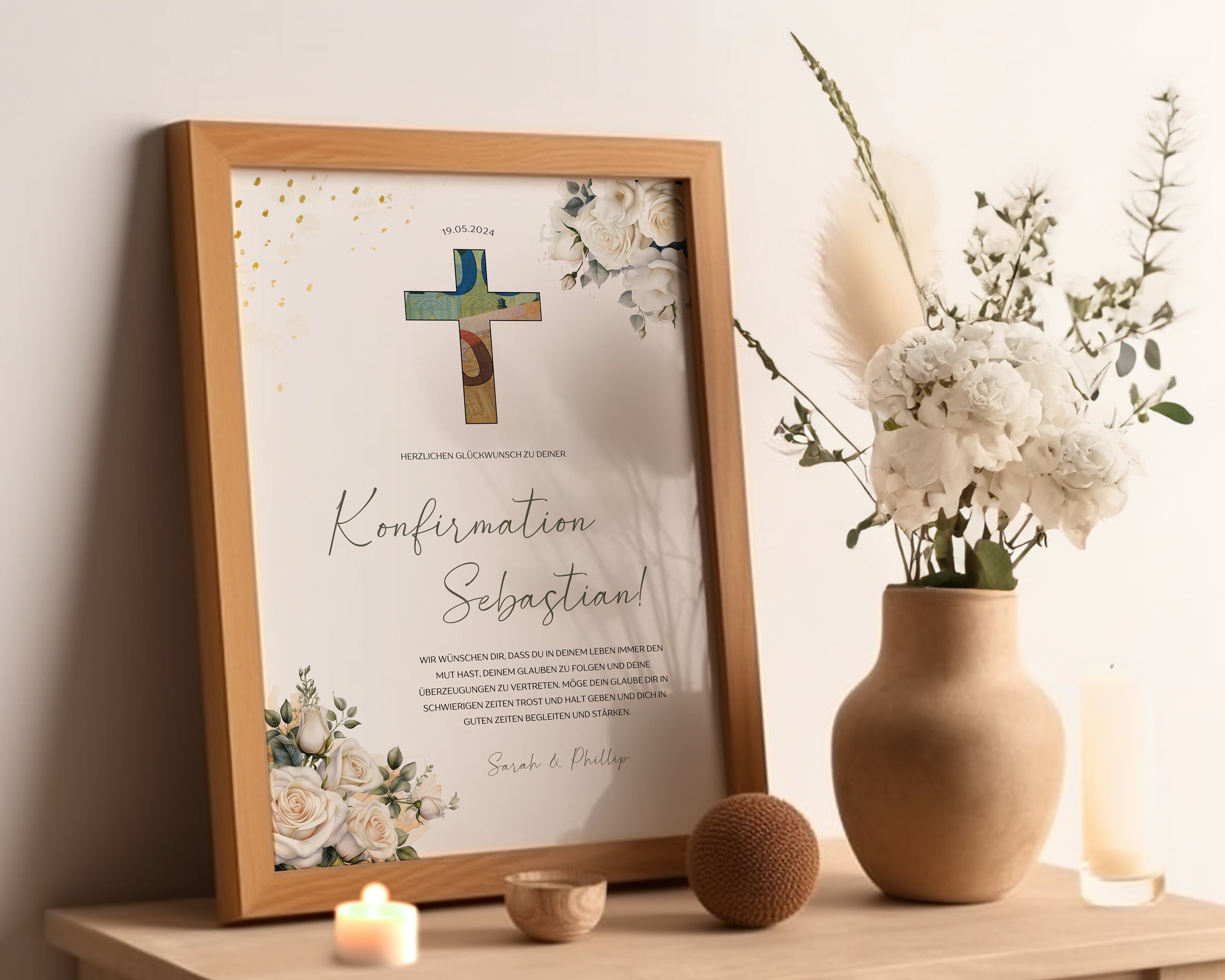 Holz-Geschenkverpackung Für Geldgeschenke – Mit Reagenzglas & Umschlag, Ideal Für Konfirmation & Feiern
