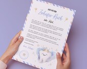Personalisierbarer Brief von der Zahnfee zum Selbstausdrucken - Geschenk von der Zahnfee für Kinder inkl. Brief und Zahnkalender in blau