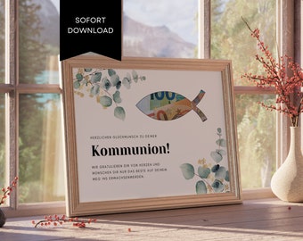 Kommunion Geschenk für Mädchen & Jungen | personalisiertes Kommunionsgeschenk | Digitaler Download