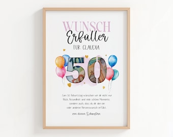 Cash gift for a woman's 50th birthday | Cash gift for a girlfriend | Wish-fulfilling gift | DIY cash gift | Birthday gift money for a 50th birthday