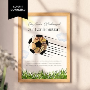 Geldgeschenk zur Konfirmation für Jungs im Fußball-Look - Coole Vorlagen zum selbst Ausdrucken