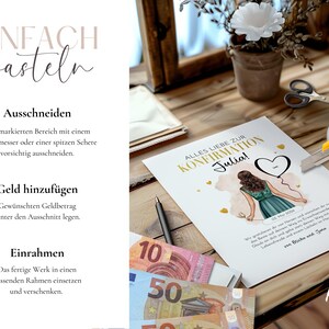 Confirmation Money Gift for Girls – Printable PDF Gift Template | Modern Design | Last-Minute Confirmation Gift image 13