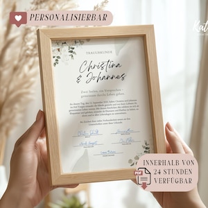 Personalized marriage certificate template for civil weddings and registry office - Printable, wedding certificate