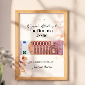Regalo de dinero de confirmación, su primer millón, plantilla PDF personalizada para imprimir usted mismo, regalo de confirmación personalizable
