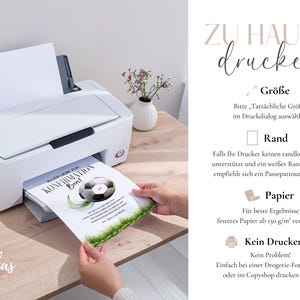 Geschenkvorlage zur Konfirmation beim Ausdrucken, Druckempfehlungen für bestes Ergebnis, Papierstärke, randloser Druck und Druckqualität erklärt