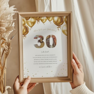 Gepersonaliseerde 30e verjaardag cadeausjabloon - afdrukbare cadeausjabloon voor mannen en vrouwen