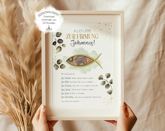Personalized Confirmation Money Gift – PDF Gift Template for Confirmation for Girls & Boys, Modern Confirmation Gift to Print